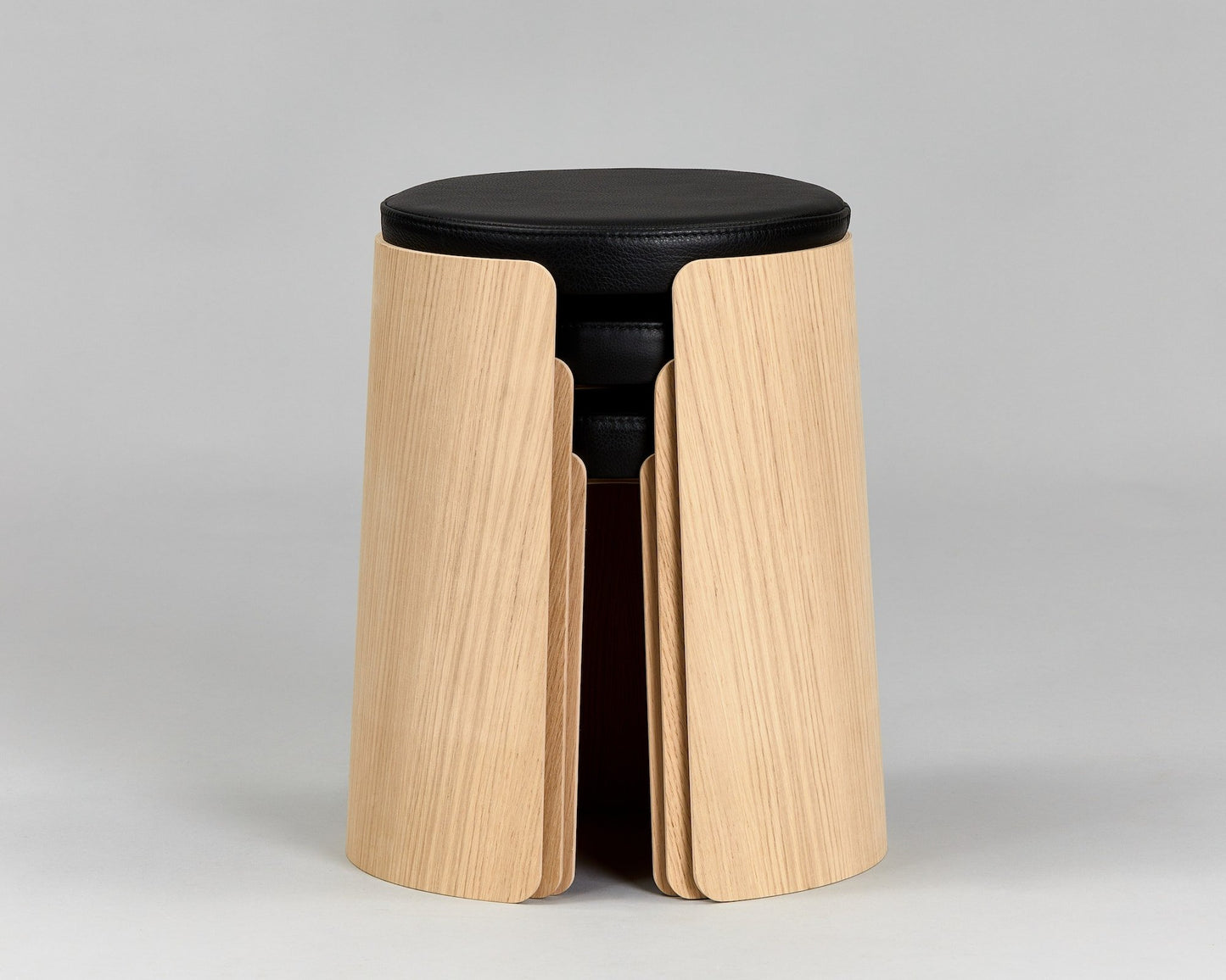 Design Stool In Moulded Veneered Oak