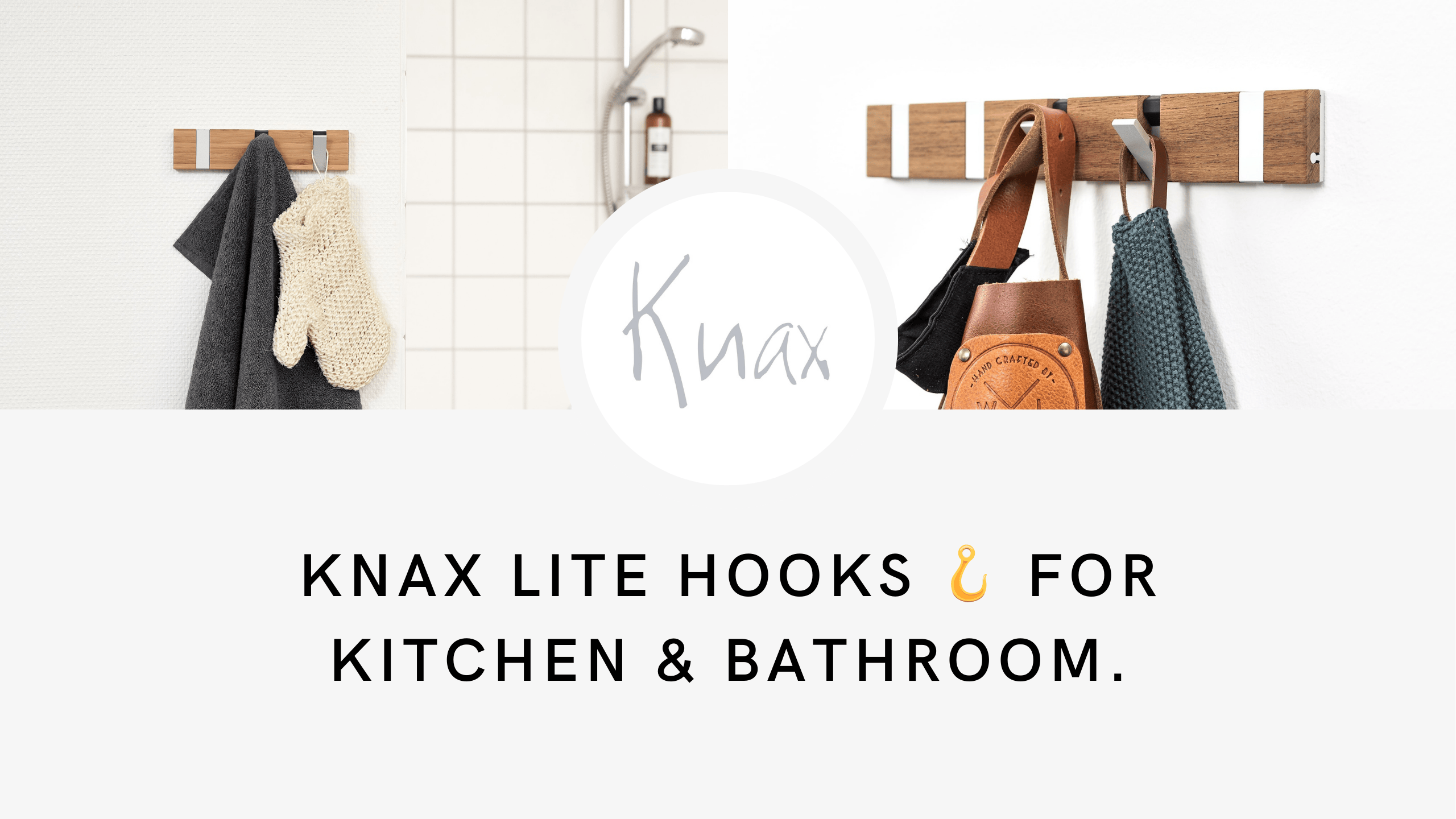 Load video: Discover the KNAX Lite rack – the epitome of Scandinavian chic for your kitchen and bathroom. Handcrafted with precision in Denmark by LoCa since 2016, the KNAX Lite rack seamlessly blends form and function, offering a stylish solution for organizing towels, robes, utensils, and more.Available in a variety of finishes including sleek black, elegant gray, pristine white Corian, and timeless teak wood, our KNAX Lite racks are designed to complement any decor style, adding a touch of sophistication to your home.At KNAXSHOP.com, we pride ourselves on curating a collection of high-quality, innovative products that enhance your everyday life. From coat racks to storage solutions, each item is thoughtfully designed to meet the needs of modern living.